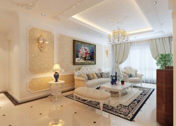 Phòng khách tân cổ điển nhà ống nên dùng gạch ốp lát nào?