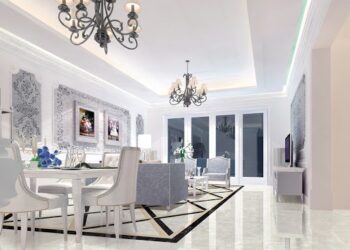 Phòng khách tân cổ điển nhà ống nên dùng gạch ốp lát nào?