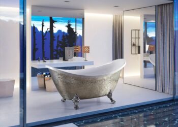 Cách bố trí phòng tắm rộng 25m2 đẹp sang chảnh