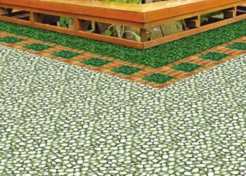 Gạch lát nền 40×40 hình sỏi 3D dành cho sân vườn và nhà tắm 